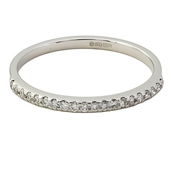 9ct white gold Diamond half eternity Ring size N